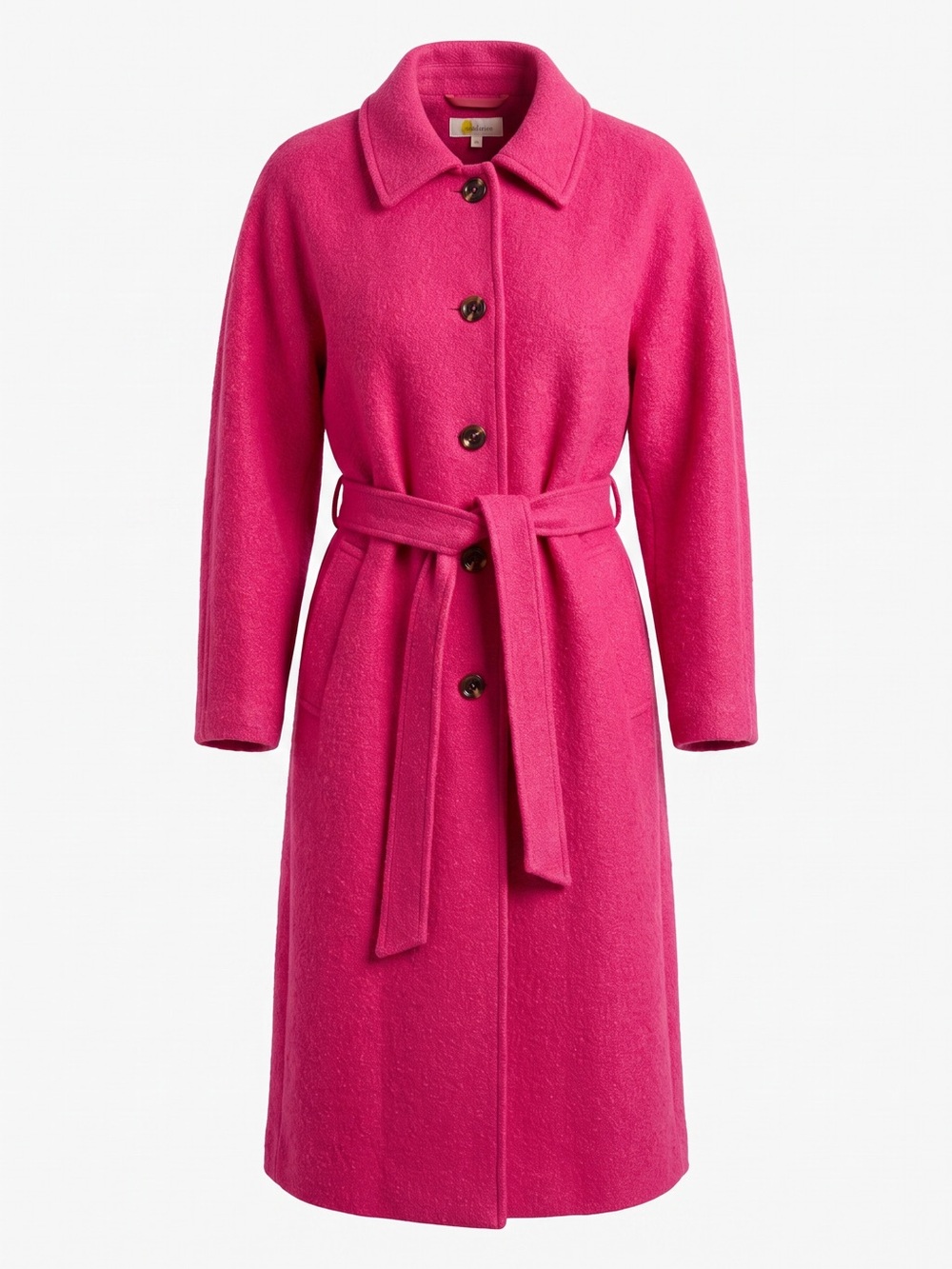 Boden Belted Textured Wool Maxi Coat Hot Pink Berry 20/22R